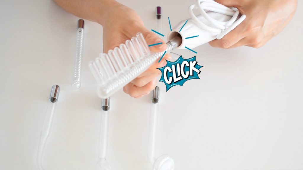 aparato de alta frecuencia facial para tratamientos estéticos.