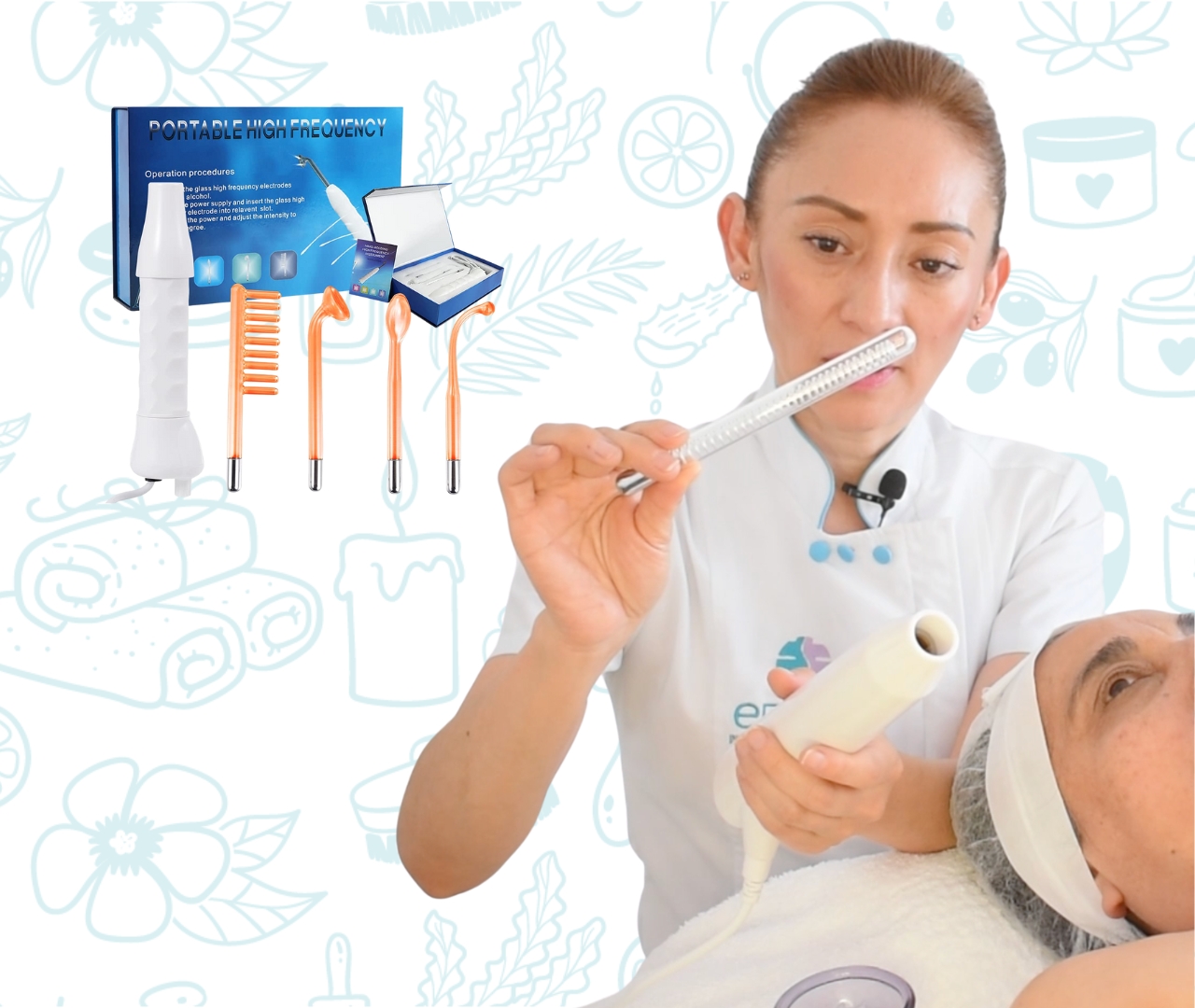 Portada de blog con aparato de alta frecuencia facial para tratamientos estéticos.