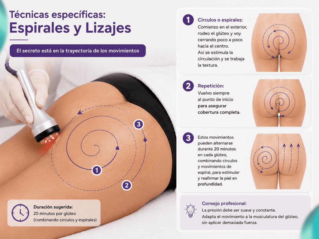 Técnica efectiva para moldeado y reafirmación de glúteos con radiofrecuencia.  