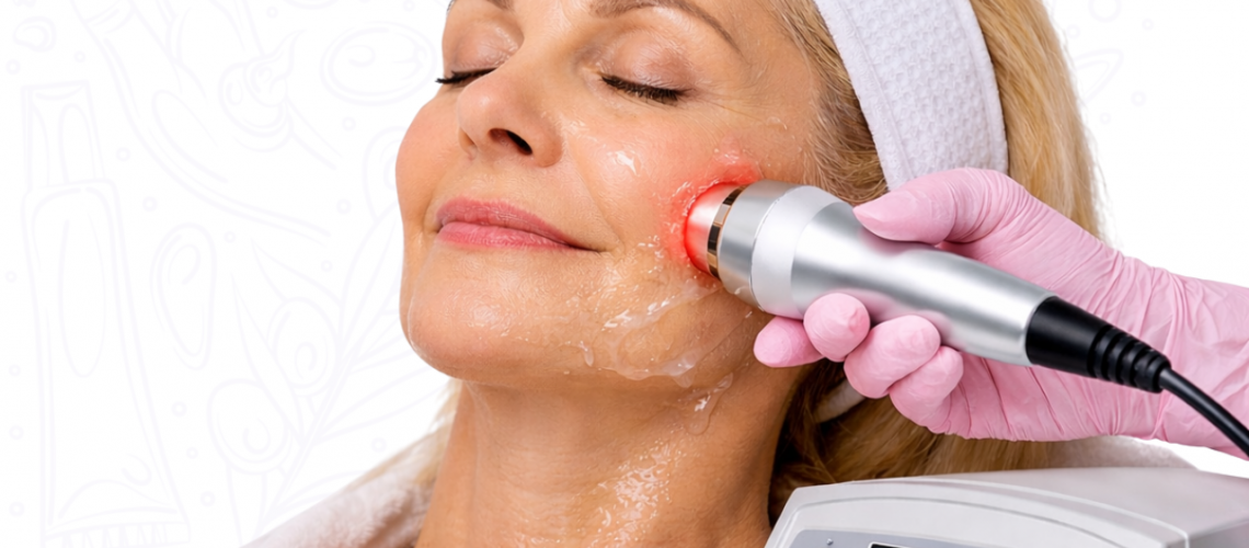 Tratamiento de radiofrecuencia facial con efecto lifting sin cirugía para reafirmar la piel y estimular colágeno
